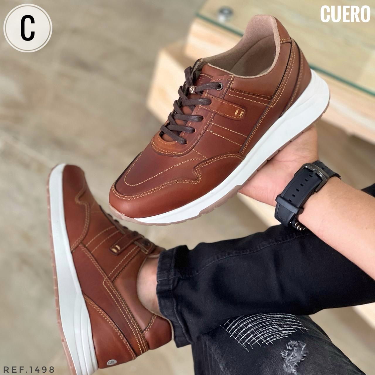 Zapato Deportivo Snap en Cuero Encerado con suela T.R